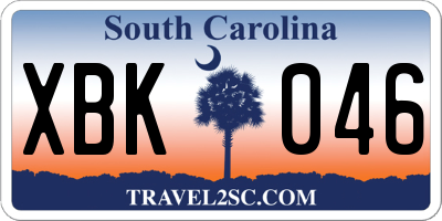 SC license plate XBK046