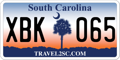 SC license plate XBK065