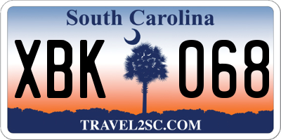 SC license plate XBK068