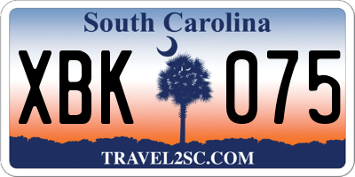 SC license plate XBK075