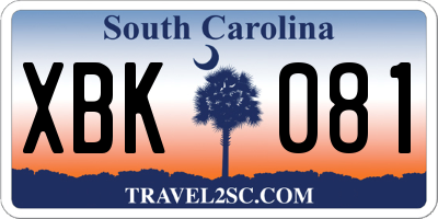 SC license plate XBK081