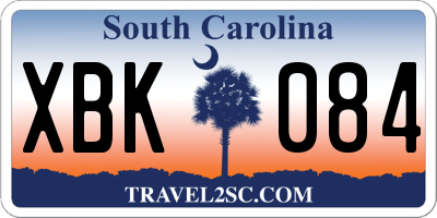 SC license plate XBK084
