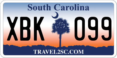 SC license plate XBK099
