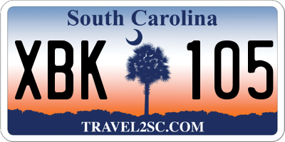 SC license plate XBK105