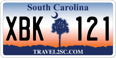 SC license plate XBK121