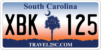 SC license plate XBK125