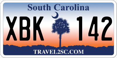 SC license plate XBK142