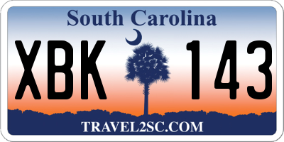 SC license plate XBK143
