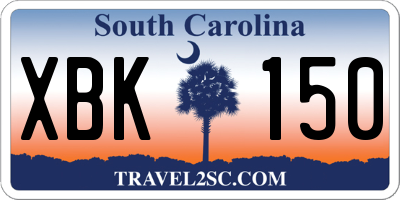 SC license plate XBK150