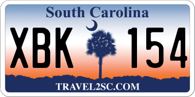 SC license plate XBK154