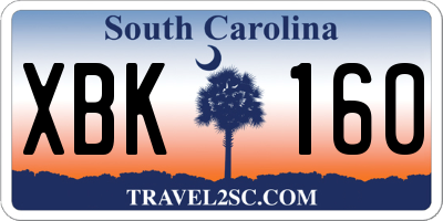 SC license plate XBK160