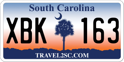 SC license plate XBK163