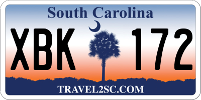 SC license plate XBK172