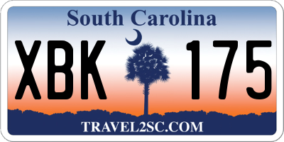 SC license plate XBK175