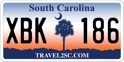 SC license plate XBK186