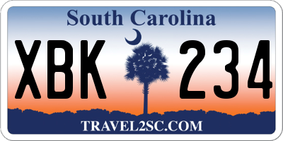 SC license plate XBK234
