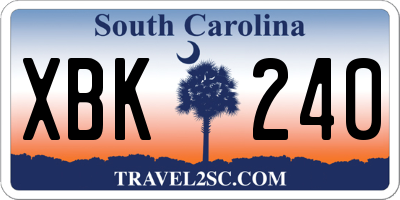 SC license plate XBK240