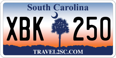 SC license plate XBK250