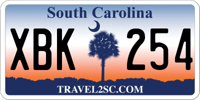SC license plate XBK254