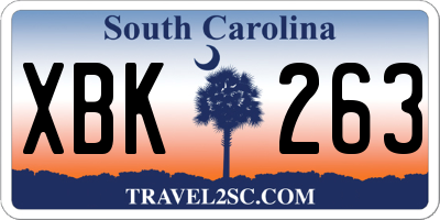 SC license plate XBK263