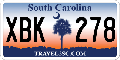 SC license plate XBK278