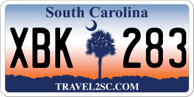 SC license plate XBK283