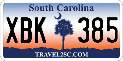 SC license plate XBK385