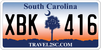 SC license plate XBK416