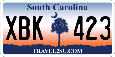 SC license plate XBK423