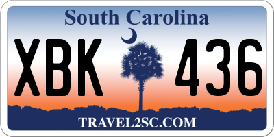 SC license plate XBK436