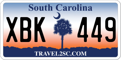 SC license plate XBK449