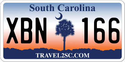SC license plate XBN166