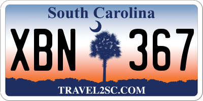 SC license plate XBN367