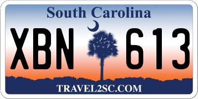 SC license plate XBN613