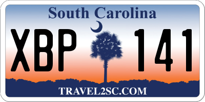 SC license plate XBP141