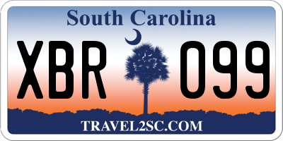 SC license plate XBR099