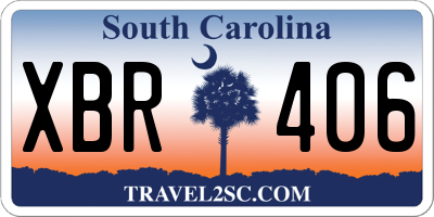 SC license plate XBR406