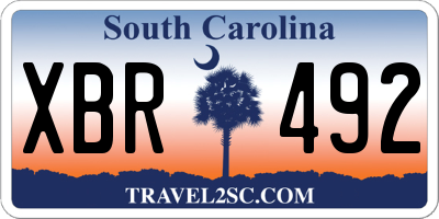 SC license plate XBR492