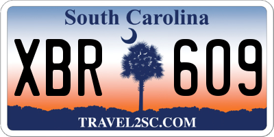 SC license plate XBR609