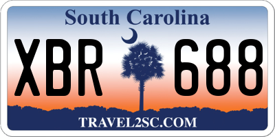 SC license plate XBR688