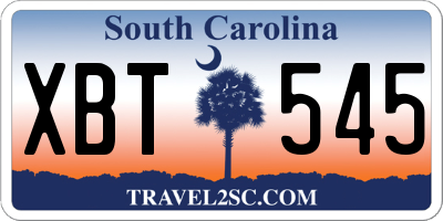 SC license plate XBT545