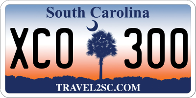 SC license plate XCO300