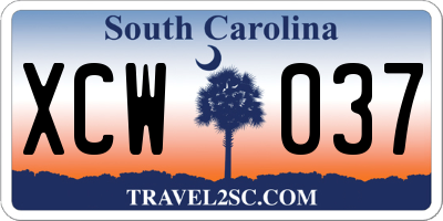 SC license plate XCW037