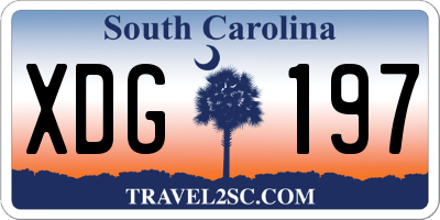 SC license plate XDG197