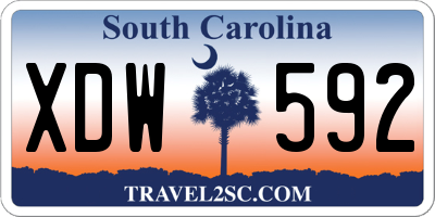 SC license plate XDW592
