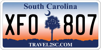 SC license plate XFO807