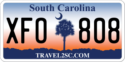 SC license plate XFO808
