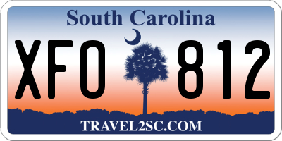 SC license plate XFO812