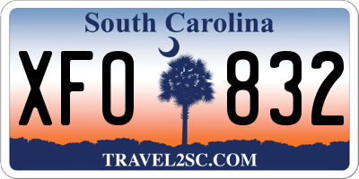 SC license plate XFO832