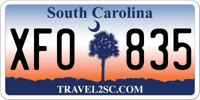 SC license plate XFO835